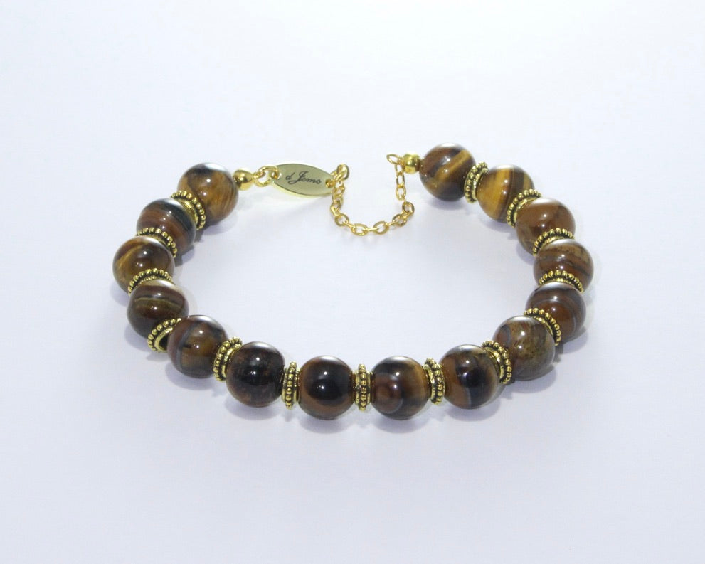 Brown Tiger's Eye Bracelet - with Spacers
