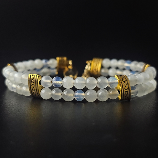 Moonstone 4mm Double Strand Bracelet