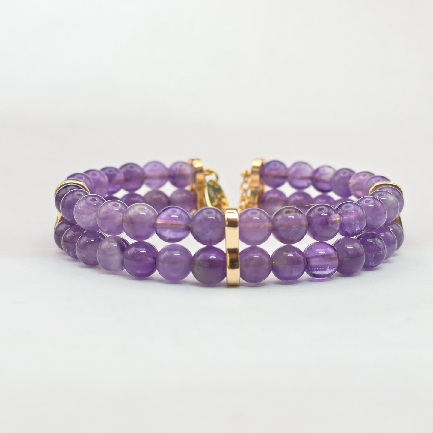 Amethyst 6mm Double Strand Bracelet