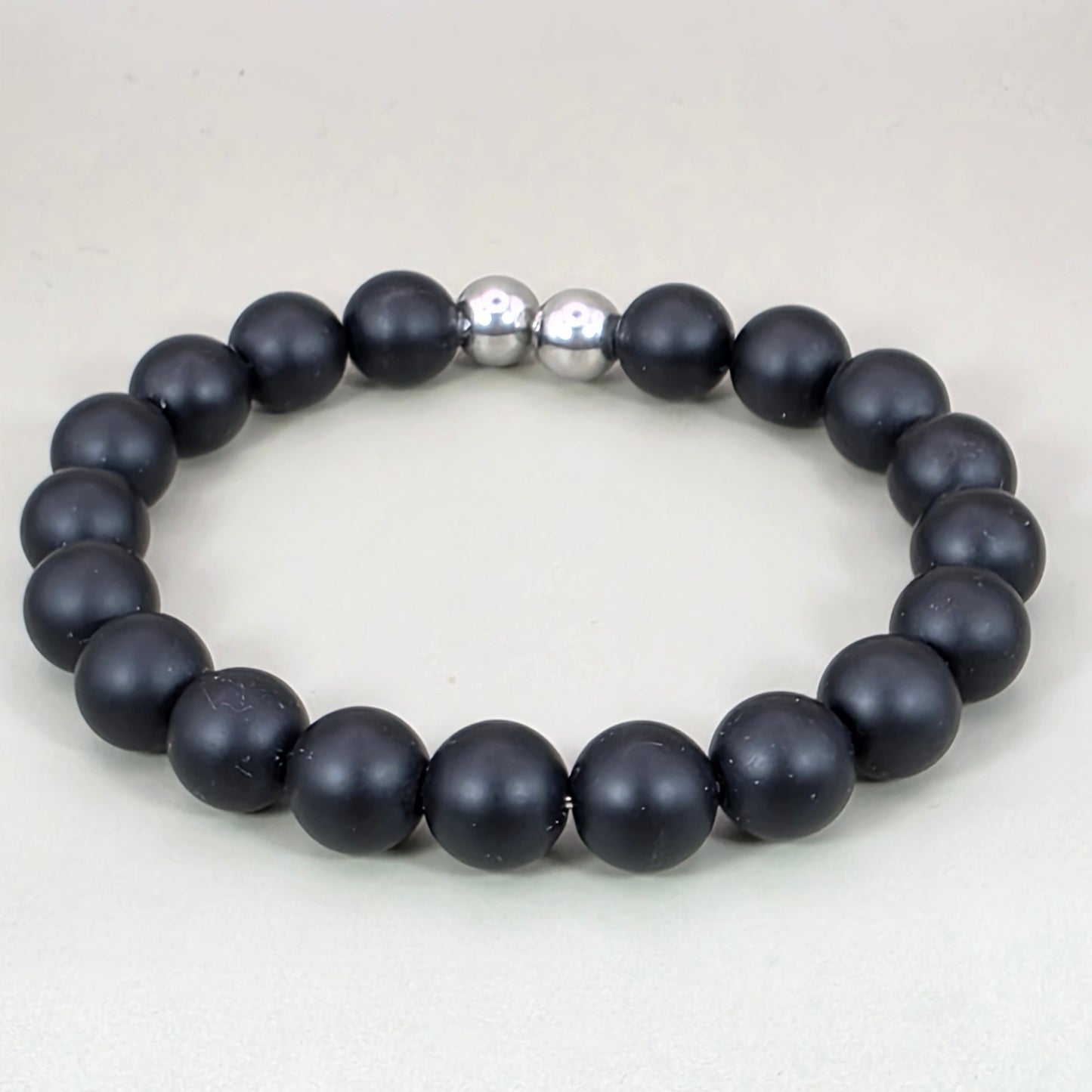 Frosted Black Onyx Men’s Bracelet