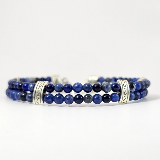 Sodalite 4mm Double Strand Bracelet