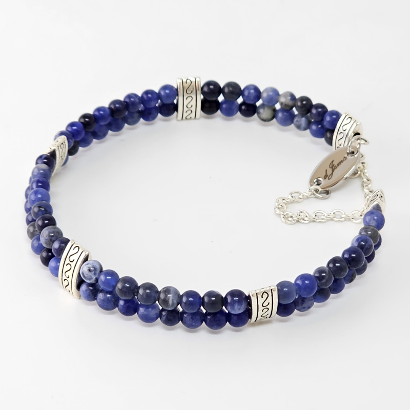 Sodalite 4mm Double Strand Bracelet