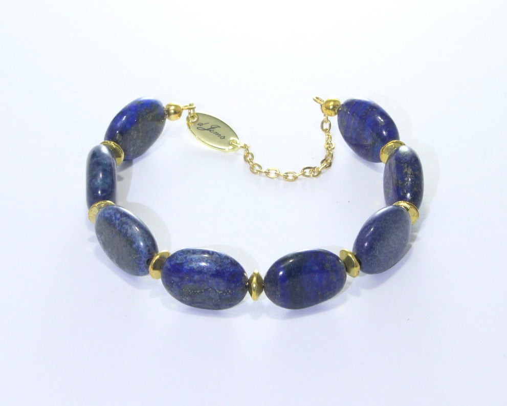 Lapis Lazuli Oval Bracelet with Spacers