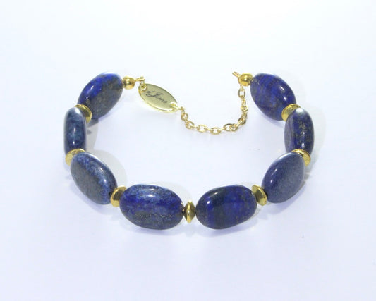 Lapis Lazuli Oval Bracelet with Spacers