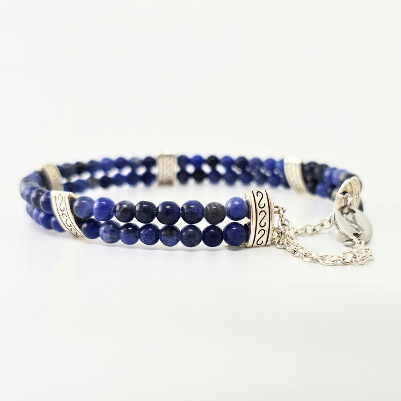 Sodalite 4mm Double Strand Bracelet