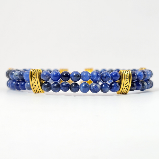 Sodalite 4mm Double Strand Bracelet
