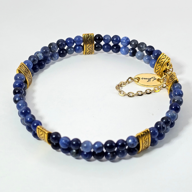 Sodalite 4mm Double Strand Bracelet