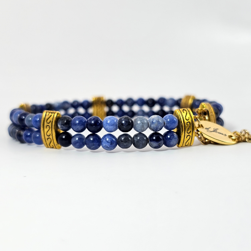 Sodalite 4mm Double Strand Bracelet
