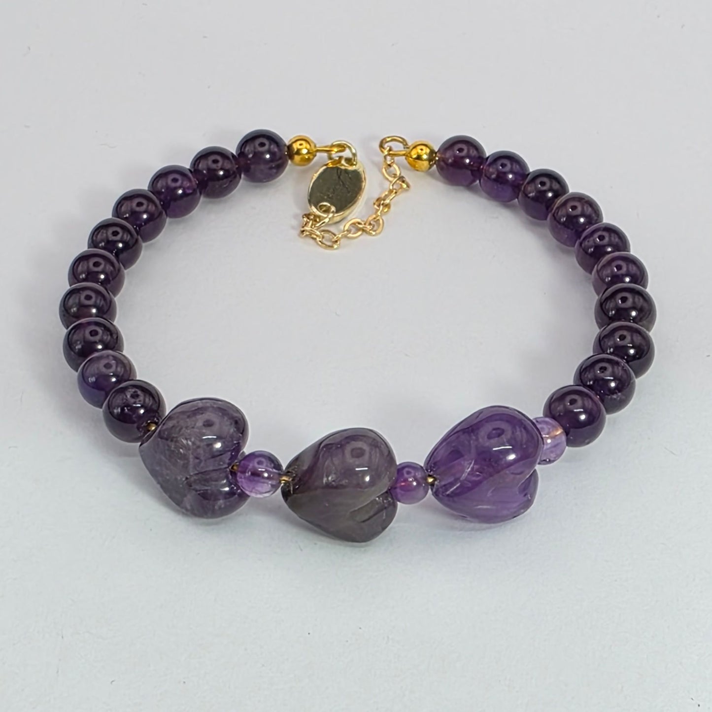 Amethyst Heart Bracelet