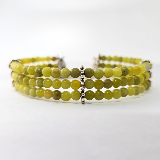 Taiwan Jade 4mm Triple Strand Bracelet