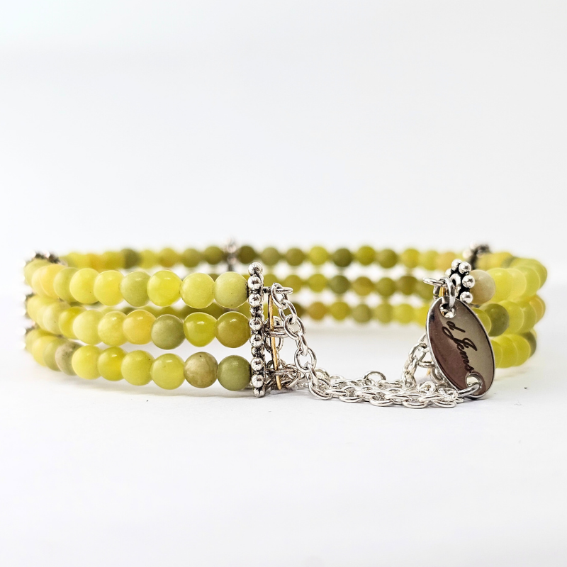 Taiwan Jade 4mm Triple Strand Bracelet