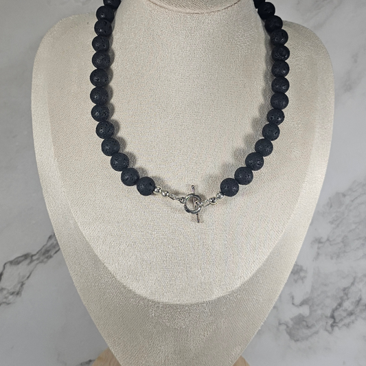 Black Lava Necklace- Astarte