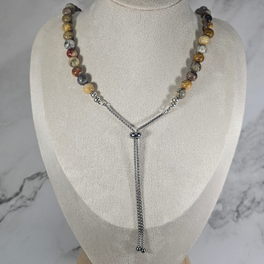 Crazy Lace Agate Necklace - Artemis