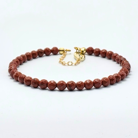 Red Jasper Facetted 4mm Single Strand Bracelet