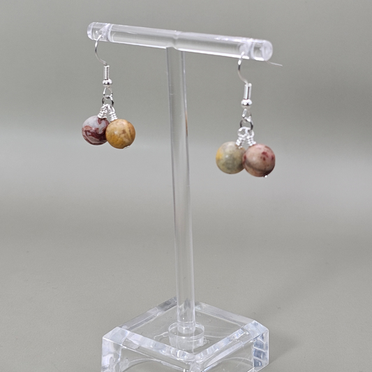 Crazy Lace Agate Drop Earrings