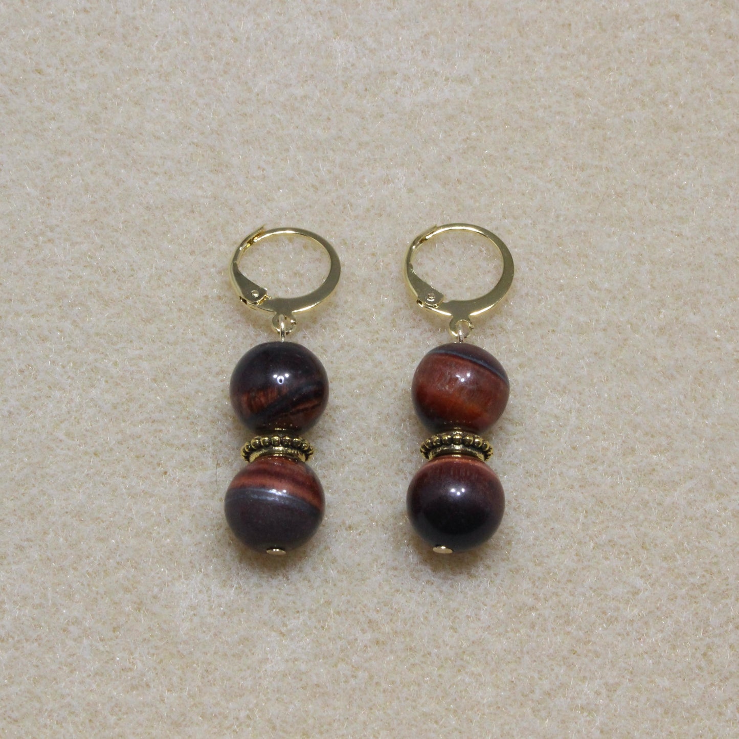 Red Tiger's Eye Drop Earrings | dJems