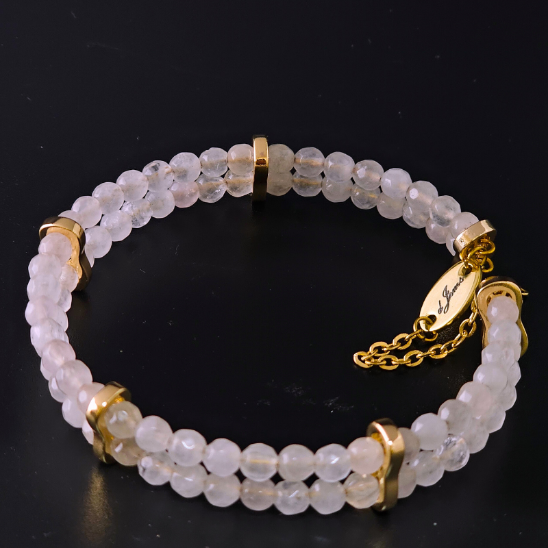 Rose Quartz Faceted 4mm Double Strand Bracelet