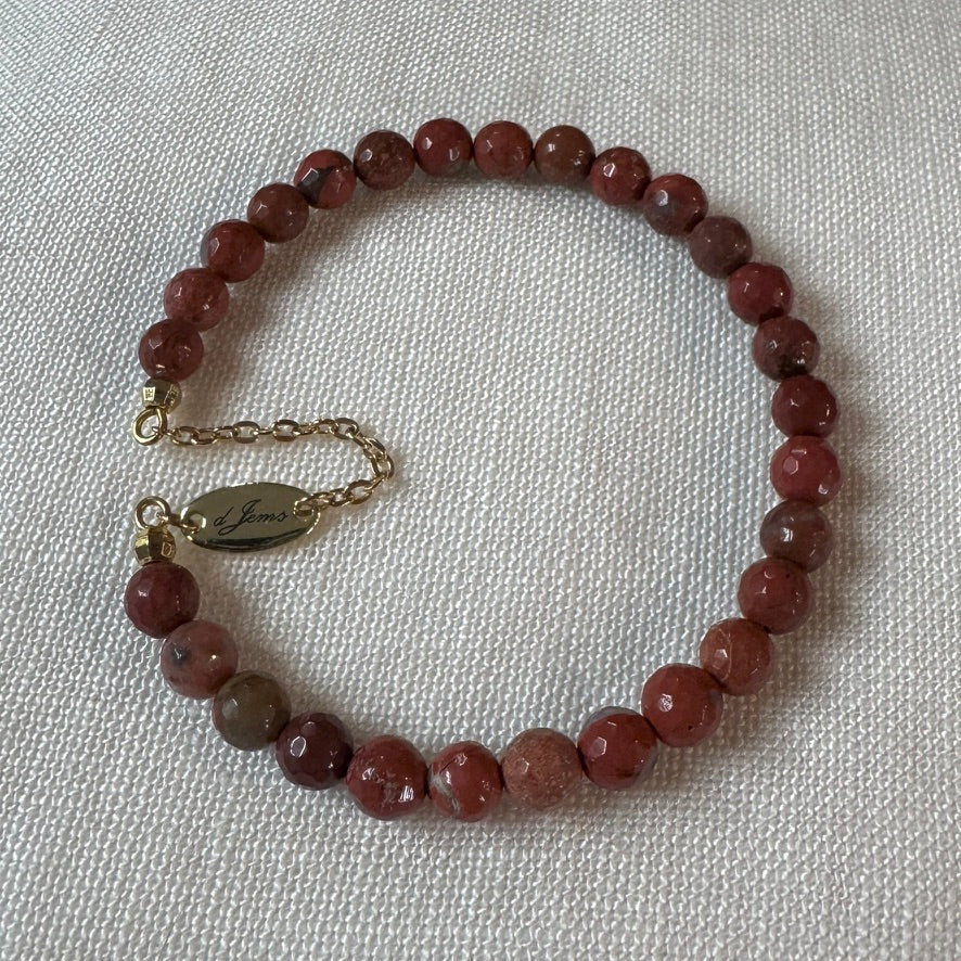 Faceted Red Jasper Bracelet