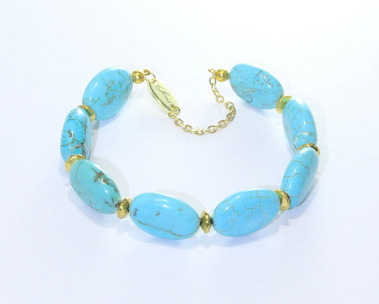 Blue Howlite Bracelet with Spacers