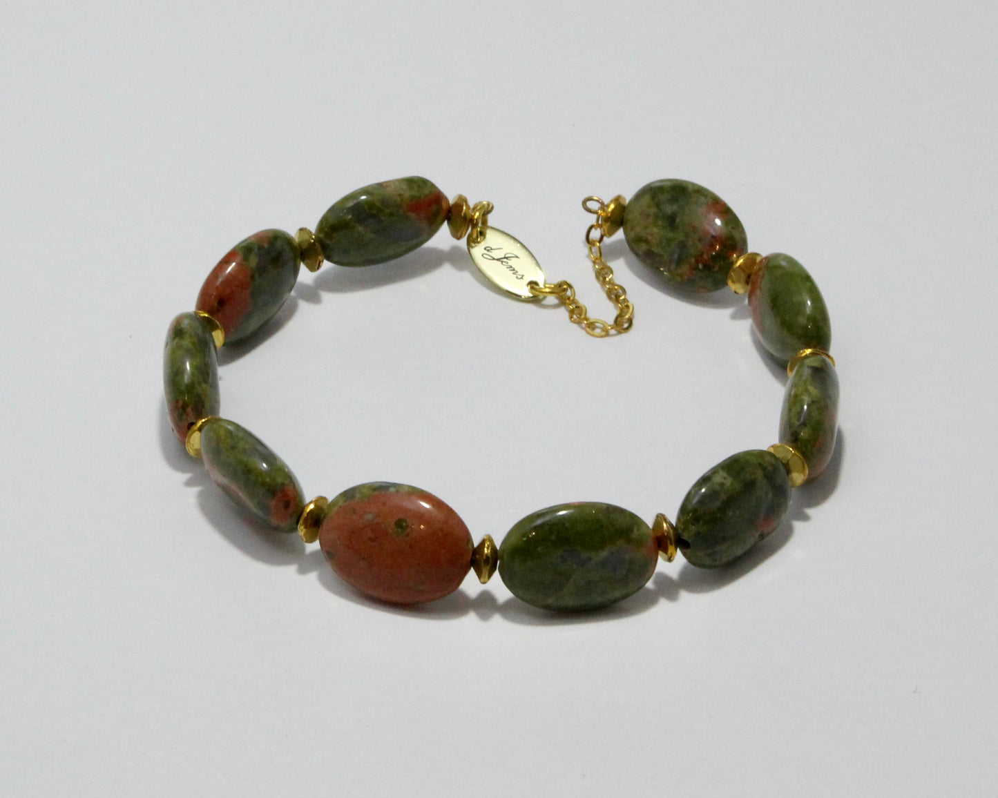 Unakite Bracelet with Spacers
