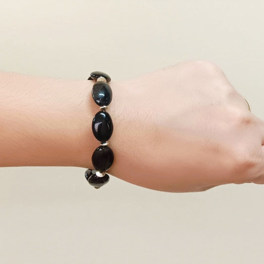Black Onyx Bracelet with Spacers