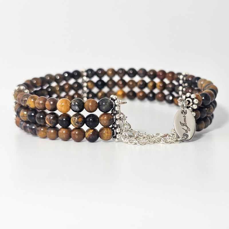 Brown Tiger's Eye 4mm Triple Strand Bracelet
