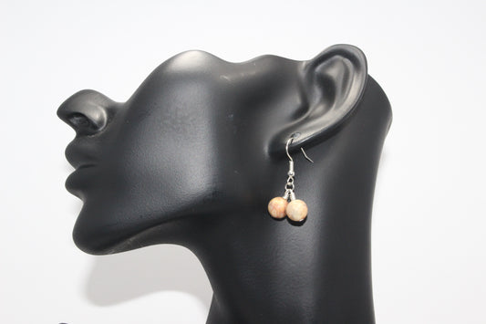Crazy Lace Agate Drop Earrings- Silver