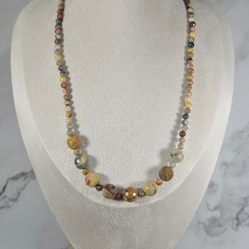 Crazy Lace Agate Necklace- Aurora
