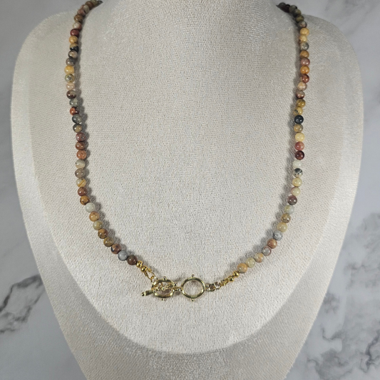 Crazy Lace Agate Necklace- Aurora