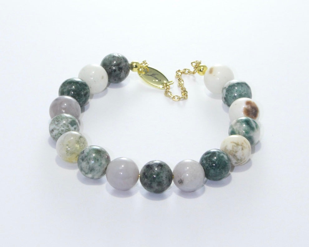Glossy Tree Agate Bracelet