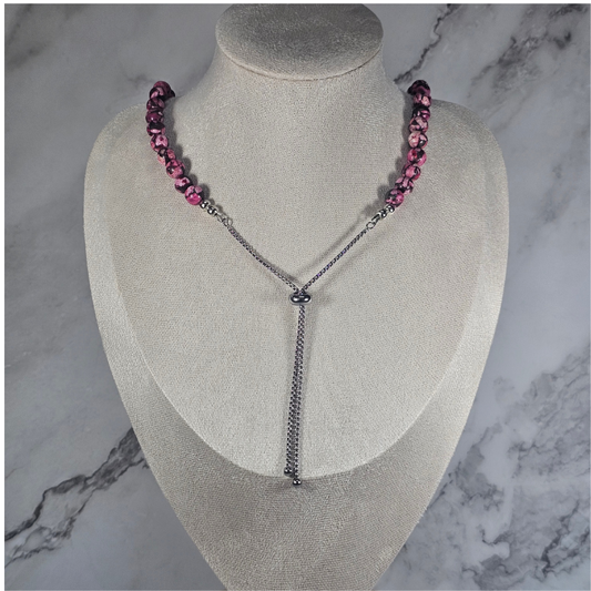Dark Pink Howlite Necklace - Artemis