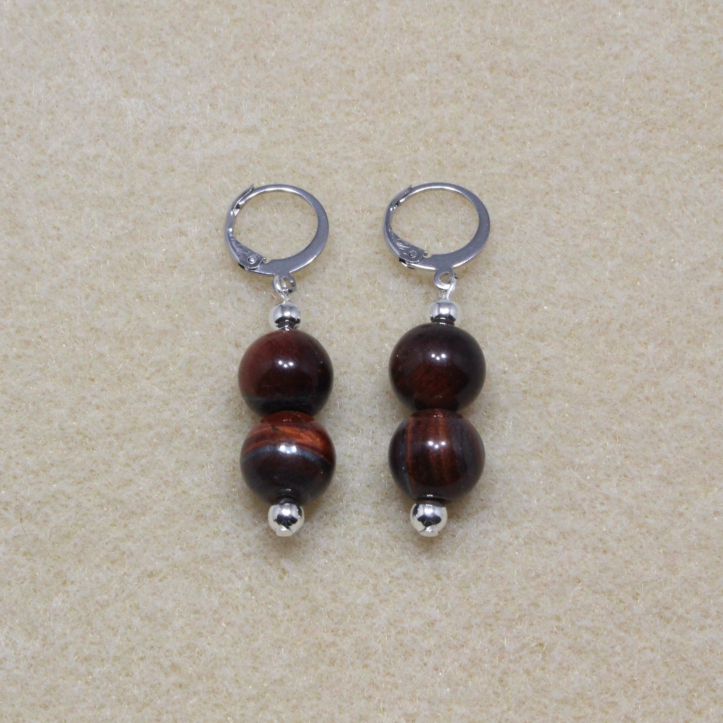 Red Tiger's Eye Drop Earrings | dJems
