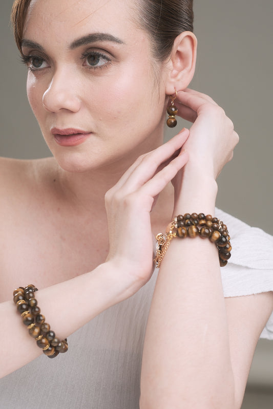 Brown Tiger's Eye Double Strand Bracelet