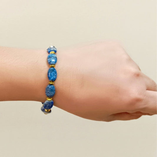 Lapis Lazuli Oval Bracelet with Spacers 5mm
