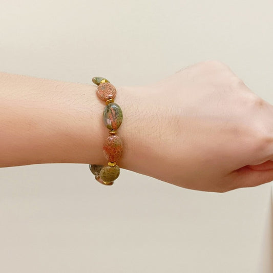 Unakite Bracelet with Spacers