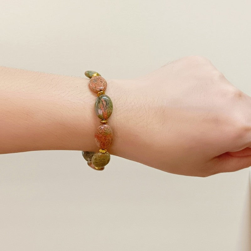 Unakite Bracelet with Spacers