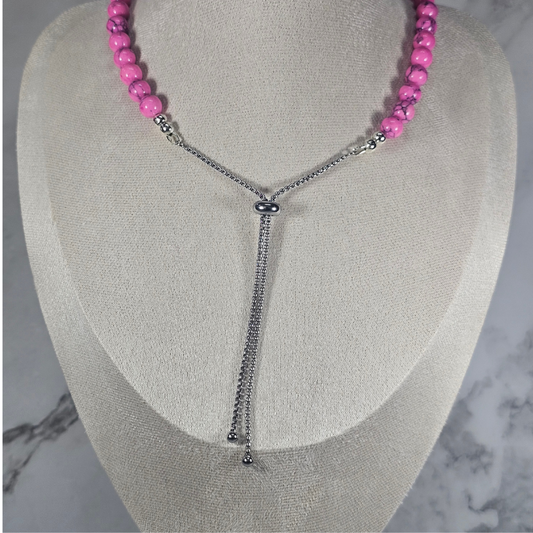 Pink Howlite Necklace - Artemis