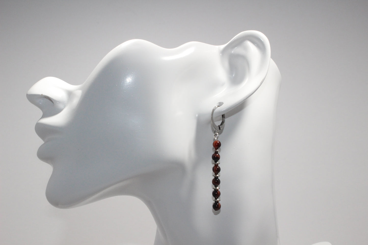 Red Tiger's Eye Dangle Earrings