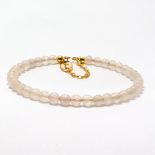 Rose Quartz Facetted 4mm Single Strand Bracelet