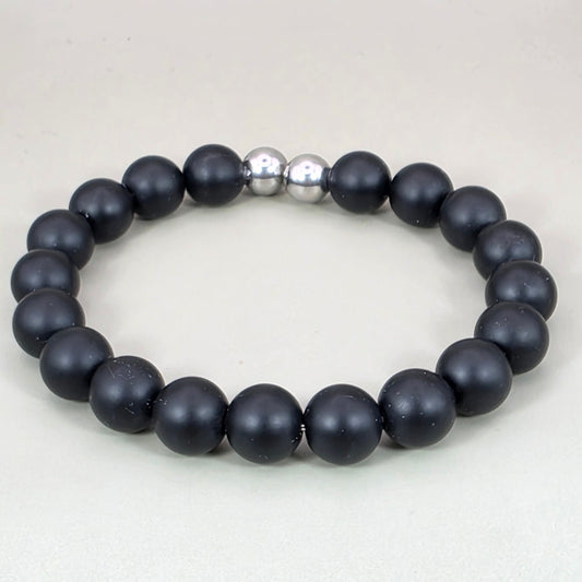 Frosted Black Onyx Men’s Bracelet