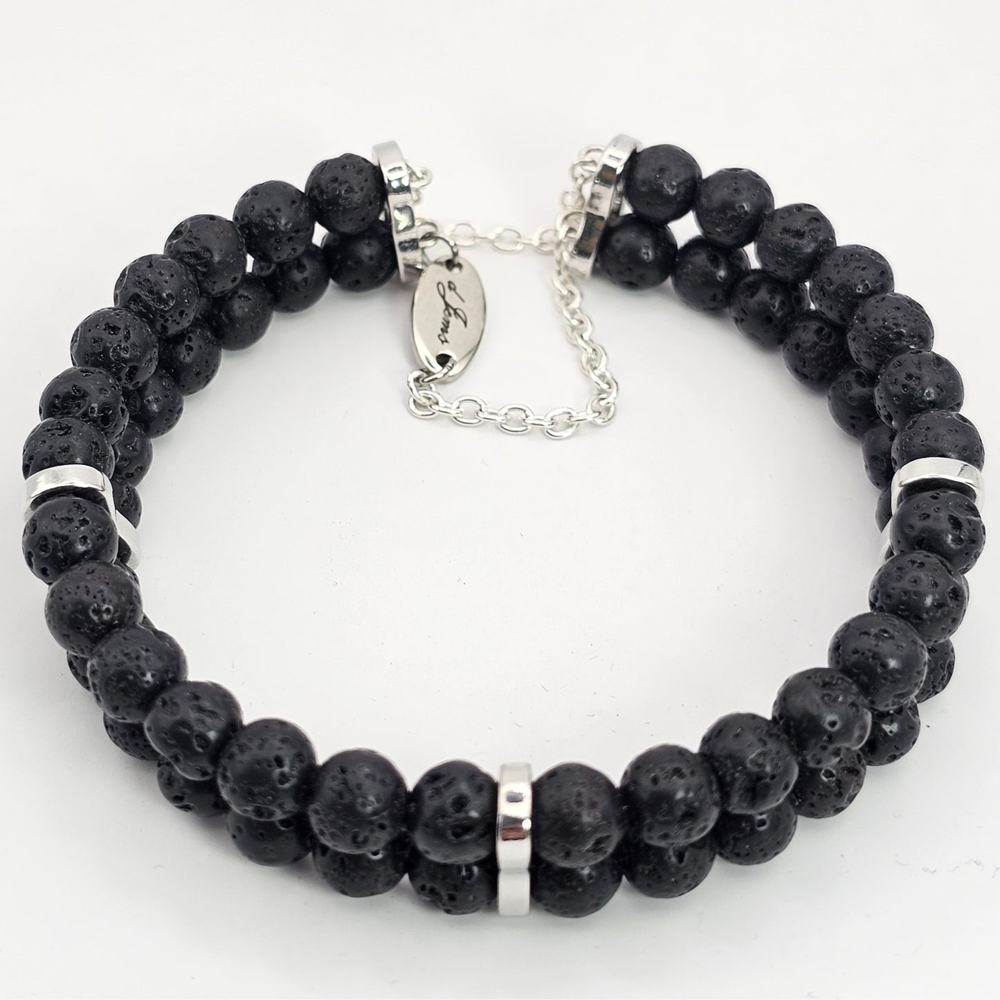 Black Lava Double Strand Bracelet