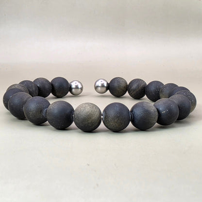 Frosted Black Obsidian Men’s Bracelet