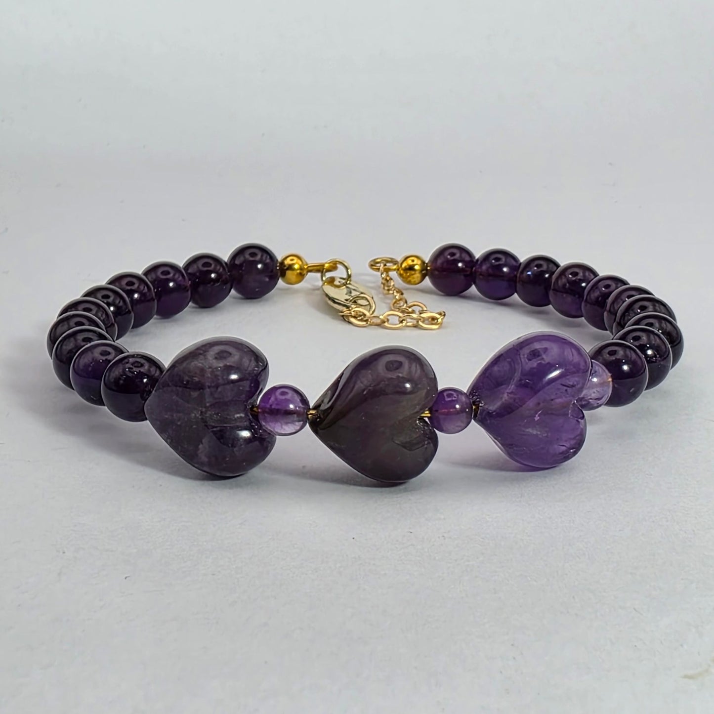 Amethyst Heart Bracelet