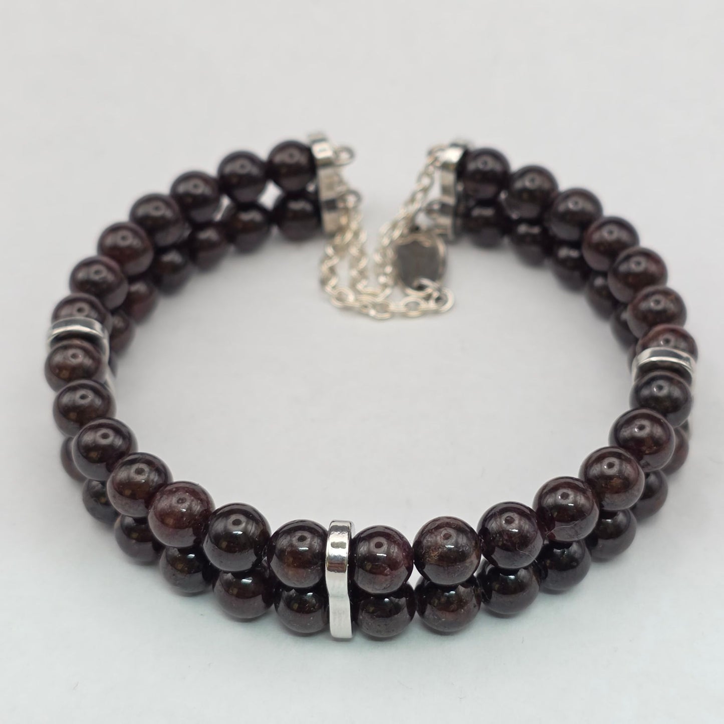 Garnet 6mm Double Strand Bracelet
