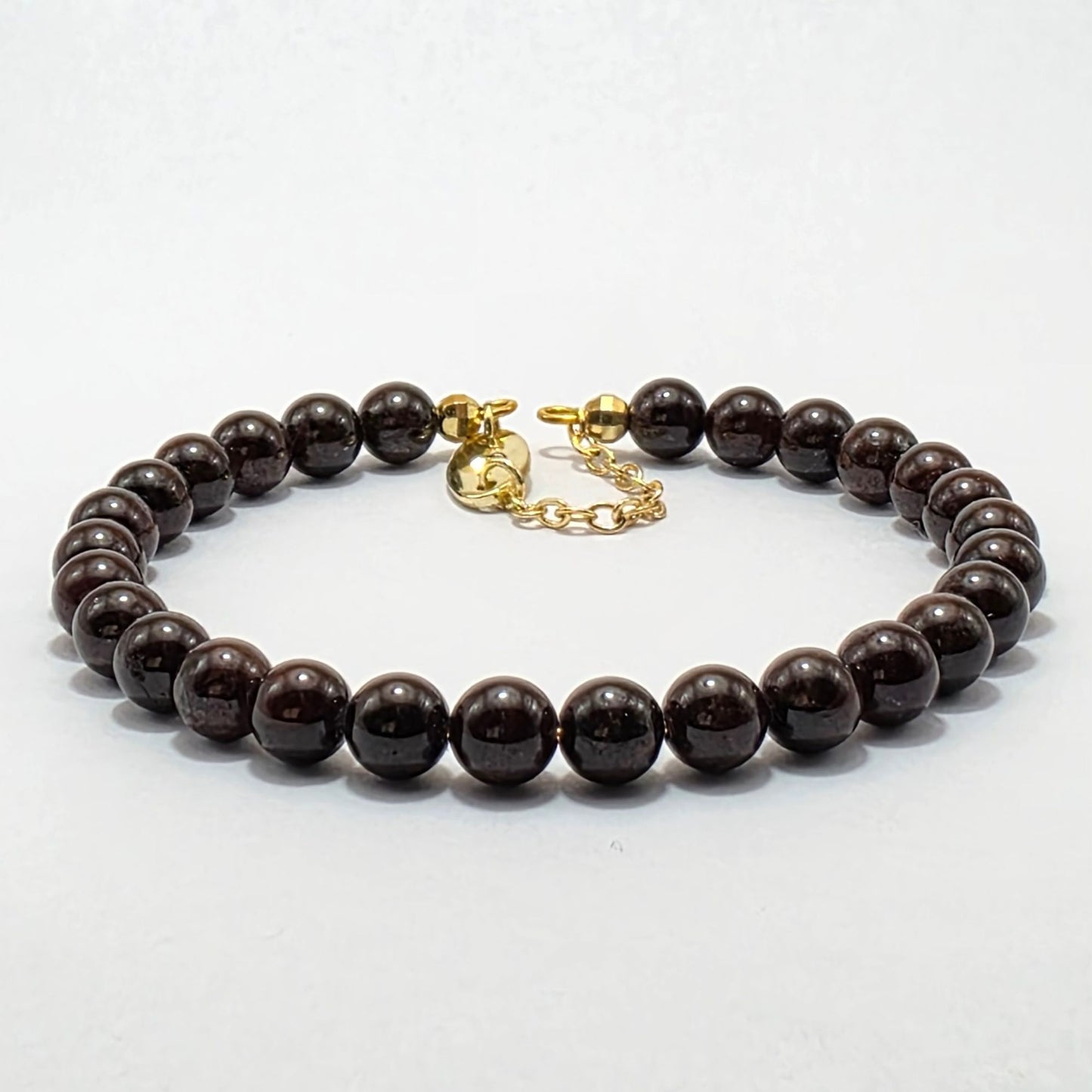 Garnet 6mm Single Strand Bracelet