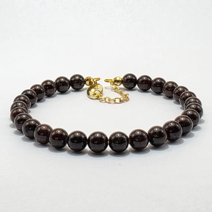 Garnet 6mm Single Strand Bracelet
