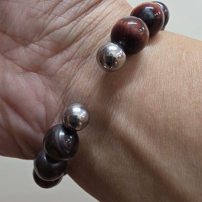 Red Tiger's Eye Men's Bracelet