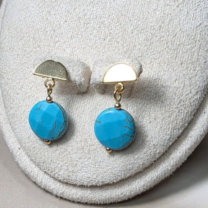 Howlite Turquoise Stud Earring