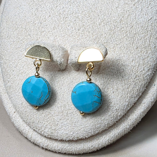 Howlite Turquoise Stud Earring