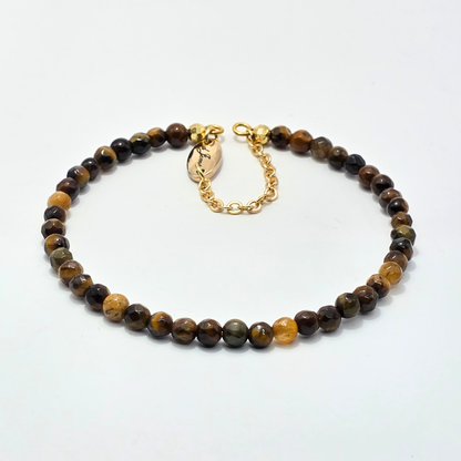 Brown Tigers Eye Facetted 4mm Sigle Strand